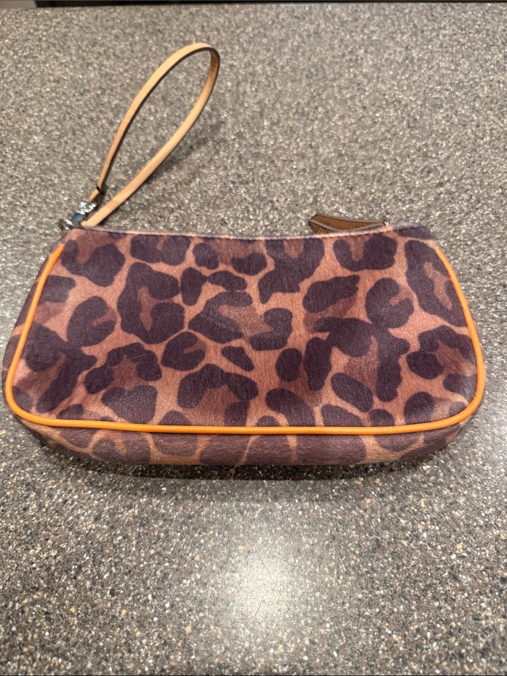LOFT Leopard Print Wristlet Clutch in Brown and Tan